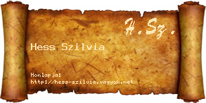Hess Szilvia névjegykártya