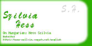 szilvia hess business card